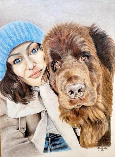 Paola Turani con Nadine, 30 x 40 cm